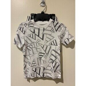 NWT Adidas Black & White Logo Tee & Shorts Outfit - 5